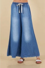 Wide Leg Chambray Pants
