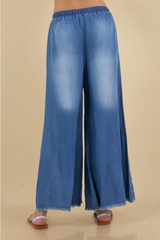 Wide Leg Chambray Pants
