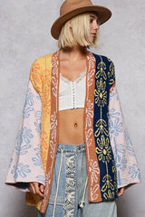 Floral Print Berber Cardigan