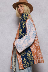 Floral Print Berber Cardigan