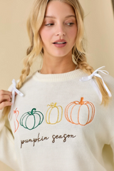 Pumpkin Season Embroidered Sweater