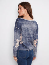Reversible Floral V Neck Sweater