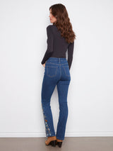 Bootcut Jeans With Floral Embroidery