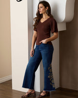 Embroidered Floral Denims