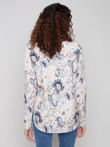 Paisley Print Round Hem Sweater