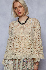 3/4 Sleeve Crochet Top