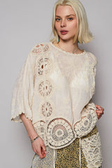 Round Neck Embroidered Blouse