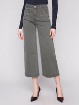 Patch Pocket Flare Twill Pants