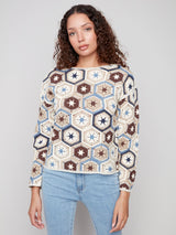 Oxford Multi Color Crochet Top