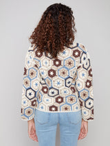 Oxford Multi Color Crochet Top