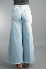 Raw Edge Wide Leg Jeans