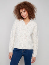 Notch Neck Flex Yarn Sweater