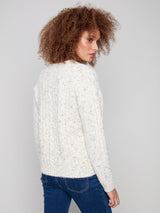 Notch Neck Flex Yarn Sweater