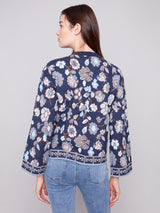 Floral Jacquard Crew Neck Sweater