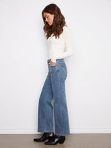 Wide Leg Striped Denims
