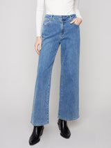 Wide Leg Striped Denims