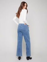 Wide Leg Striped Denims