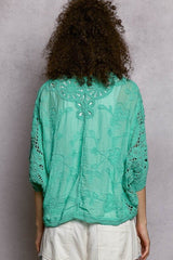 Batwing Button Down Crochet Cardigan