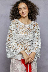 3/4 Sleeve Crochet Top