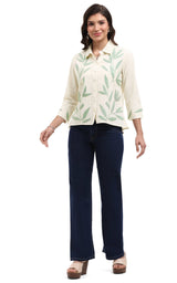 Polly Top Textured Vine Button Down