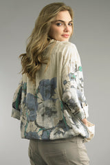 Floral Linen Hooded Jacket