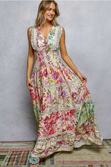 Smocked Waist Floral Maxi Dress