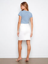 Twill Frayed Hem Skort