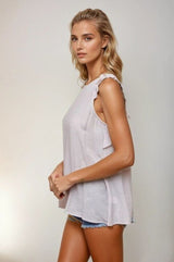 Frilled Cut Out Back Sleeveless