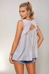 Frilled Cut Out Back Sleeveless