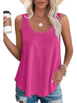 Eyelet Round Neck Tank