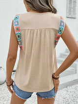 Boho Embroidered Sleeveless Top
