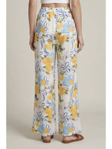 Lemon Print Elastic Waist Pants
