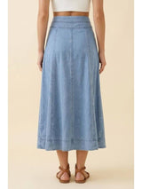 Side Zip Chambray Skirt