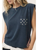 Star Pocket Stripe Side Tank