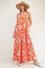 Tropical Print Jumpsuit