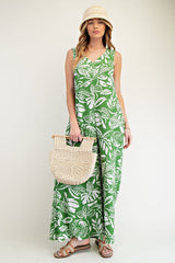 Tropical Print Jumpsuit