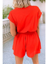 Half Zip Polo Short Romper