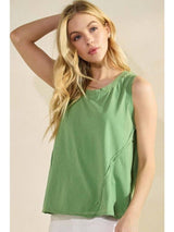 Sleeveless Raw Edge Tank