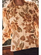 Floral Blouse With Eyelet Details