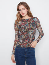 Floral Mesh Lined Top