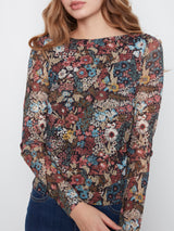 Floral Mesh Lined Top