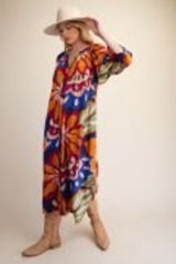 Floral Print Balloon Sleeve Dress