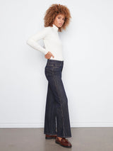 Scallop Outseam Wide Leg Denims