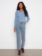 Corduroy Texture Straight Leg Denims