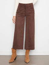 Crop Wide Leg Satin Ultrasuede Pants