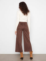 Crop Wide Leg Satin Ultrasuede Pants