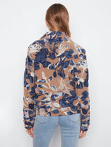 Sherpa Floral Print Knit Jacket