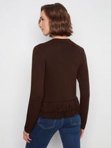 Crew Neck Fringe Trim Sweater
