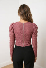 Puff Long Sleeve Lace