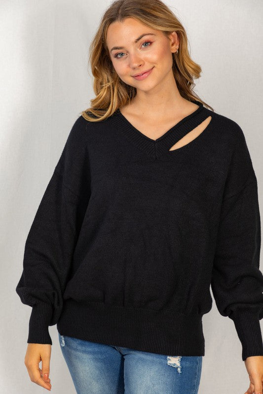 Long Sleeve Solid Knit Sweater